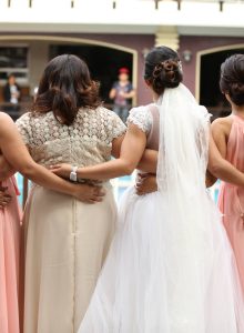 brides maids from behind